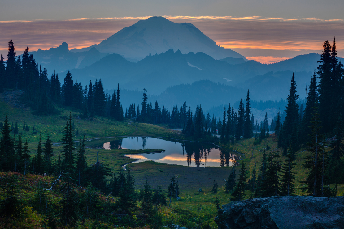 Mount Rainier Sunset Layers